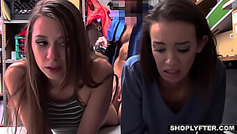 Zoey Laine And Charity Crawford Give A Shoplyfter Blowjob To A Horny Man